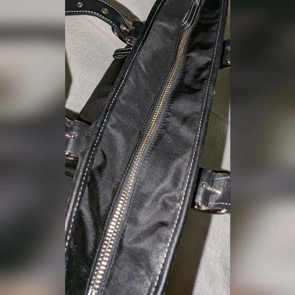 Vintage Coach black nylon tote .4450